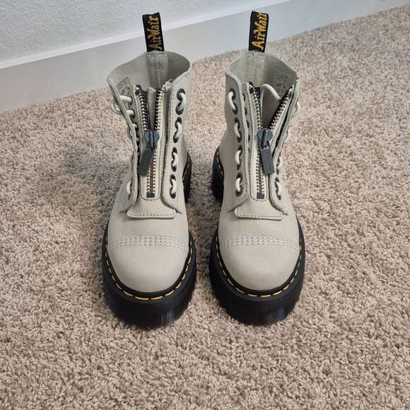 Dr. Martens Sinclair Tumbled Nubuck Platform Mint Boots Size 6 - Picture 2 of 6